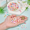 300Pcs Crackle Opaque Acrylic Beads OACR-TA0004-60-6
