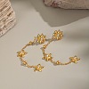 304 Stainless Steel Star Dangle Stud Earrings LS-EJEW-G451-03G-1