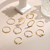 10Pcs Alloy with Crystal Rhinestone Finger Rings WG3531F-01-4