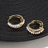 Two-layer Brass Micro Pave Clear Cubic Zirconia Hoop Earrings EJEW-C181-03G-3