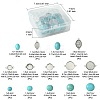 DIY Synthetic Turquoise Oval/Half Round Tibetan Style Alloy Connector Charms Making Kit DIY-FS0006-14-4