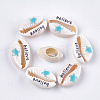 Printed Cowrie Shell Beads X-SHEL-S276-10-2
