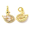 Rack Plating Brass Micro Pave Cubic Zirconia Pendants KK-D036-18G-1