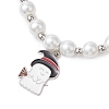 5Pcs 5 Styles Pumpkin & Ghost Alloy Enamel Charm Bracelet Sets BJEW-JB10851-4