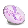 Breast Cancer Awareness Ribbon Glass Brooches JEWB-L019-01H-2
