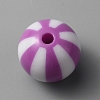 Opaque Acrylic Striped Beads SACR-WH0009-10C-2