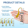 GLOBLELAND 4 Sets Acrylic Bookmark Pendants for Teachers' Day DIY-GL0004-27A-4