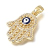 Brass Micro Pave Clear Cubic Zirconia Pendants KK-C263-22B-G-2