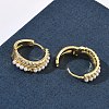 Two-layer Brass Micro Pave Clear Cubic Zirconia Hoop Earrings EJEW-C181-03G-2