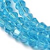 Transparent Electroplate Glass Beads Strands EGLA-A039-T6mm-B19-3