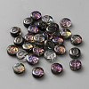 Transparent Electroplated UV Plating Glass Beads GLAA-TAC0024-12C-O-1