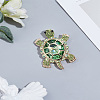 1Pc Tortoise Golden Alloy Brooches JEWB-LP0004-10-1
