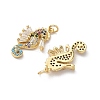 Brass Micro Pave Cubic Zirconia Pendants KK-D502-26J-G-2