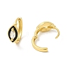 Enamel Horse Eye Hoop Earrings with Clear Cubic Zirconia EJEW-E270-05G-3