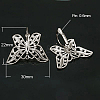 Brass Butterfly Leverback Earring Findings KK-I005-P-2