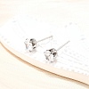Cubic Zirconia Ear Studs X-STAS-E051-3D-5