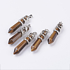 Natural Tiger Eye Big Pointed Pendants G-G738-A-17-1