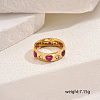 Heart Brass Micro Pave Cubic Zirconia Finger Rings for Women MC1356-2-2
