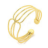 Rack Plating Brass Multi-Strand Open Cuff Bangles for Women BJEW-P322-03G-1