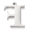 Tarnish Resistant 304 Stainless Steel Letter Pendant Rhinestone Settings LS-STAS-J028-01F-2