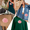 4Pcs Peony Polyester Embroidery Sew On Patches PATC-CY0001-72A-5