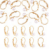 10Pcs Round Brass & ABS Imitation Pearl Leverback Earring Findings KK-TADJ0001-17-1