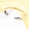 304 Stainless Steel Cuff Bangles for Women Men BJEW-P386-01AS-3