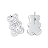 Bear CCB Plastic Stud Earrings for Women EJEW-Q382-04B-P-2