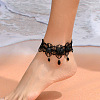 Alloy with Glass Rose Flower Lace Anklets for Women FS-WG36F6D-01-1