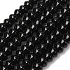 Natural Black Onyx Beads Strands G-P161-20-6x4mm-2
