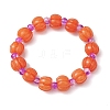 Halloween Pumpkin Resin & Glass Beaded Stretch Bracelets for Women Men BJEW-JB10850-1