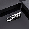 2Pcs 2 Style Brass S Hook Clasps and D-Ring Anchor Shackle Clasps KK-PH0002-70-2