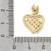 Brass Micro Pave Clear Cubic Zirconia Pendants KK-C263-06G-3