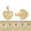 Brass Micro Pave Clear Cubic Zirconia Pendants ZIRC-P113-07D-G-3