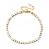 304 Stainless Steel with Cubic Zirconia Link Chain Bracelets for Women BJEW-G754-01B-G03-4