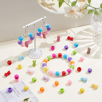 140G 2 Styles Opaque Acrylic Beads SACR-SC0001-61-1