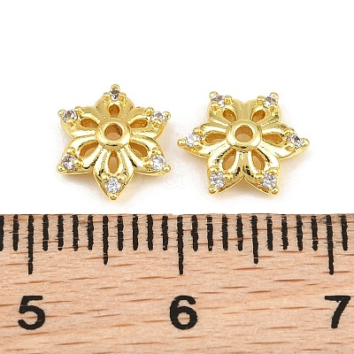 Brass Micro Pave Cubic Zirconia Bead Caps CU-CBA6A75-35A-G-1