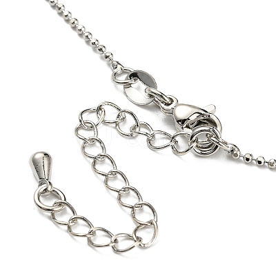 Long-Lasting Plated Brass Ball Chain Necklaces NJEW-G105-01P-1