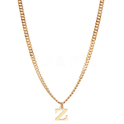 1Pc 304 Stainless Steel Letter Pendant Necklaces NJEW-LP0001-33Z-G-1