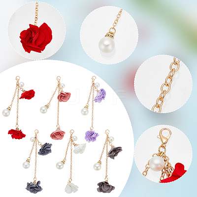 6Pcs 6 Colors Iron Phone Hanging Pendant Decoration AJEW-WR0001-49-1
