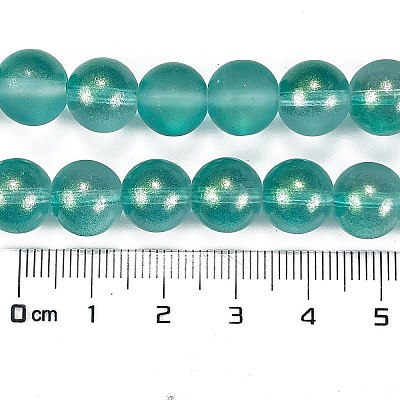Frosted Transparent Glass Bead Strands GLAA-P065-10mm-08-1