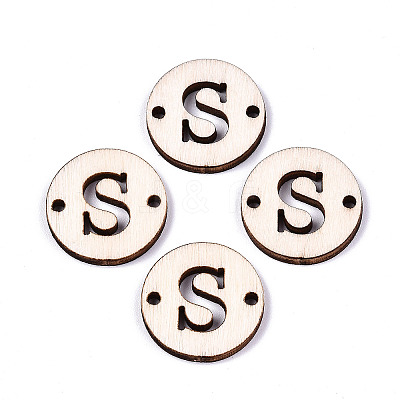 Unfinished Natural Poplar Wood Links Connectors WOOD-S045-140A-01S-1