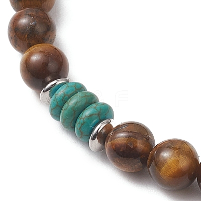 Gemstone Beads Stretch Bracelets BJEW-JB13295-1