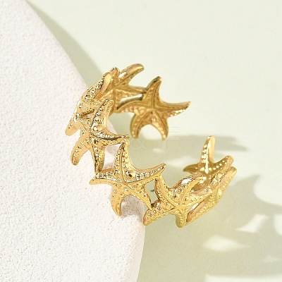 Adjustable 304 Stainless Steel Cuff Open Rings for Women RJEW-Z122-03G-02-1