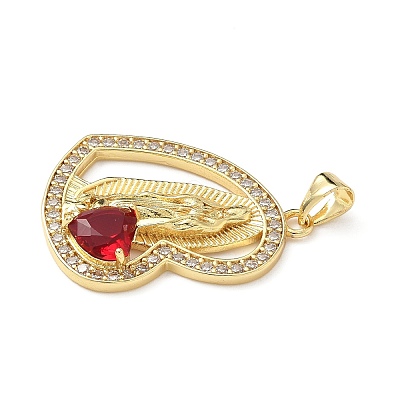 Brass Micro Pave Cubic Zirconia Pendants KK-L243-05G-01-1