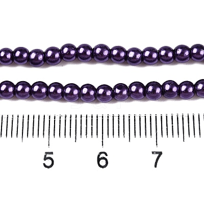 Baking Paint Pearlized Glass Pearl Round Bead Strands HY-Q003-10mm-20-1