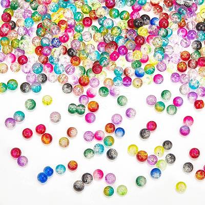 DIY Baking Paint Crackle Glass Beads Stretch Bracelet Making Kits DIY-PH0004-54C-1