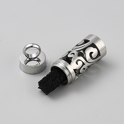 316 Surgical Stainless Steel Box Chain Hollow Column Perfume Bottle Pendant Necklaces NJEW-WH0001-29P-B03-1