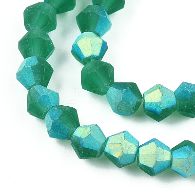 Imitate Austrian Crystal Bicone Frosted Glass Beads Strands EGLA-A039-T6mm-MB10-1