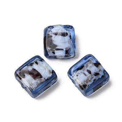 Handmade Gold Sand Lampwork Beads LA-CBAC6A6-02-1